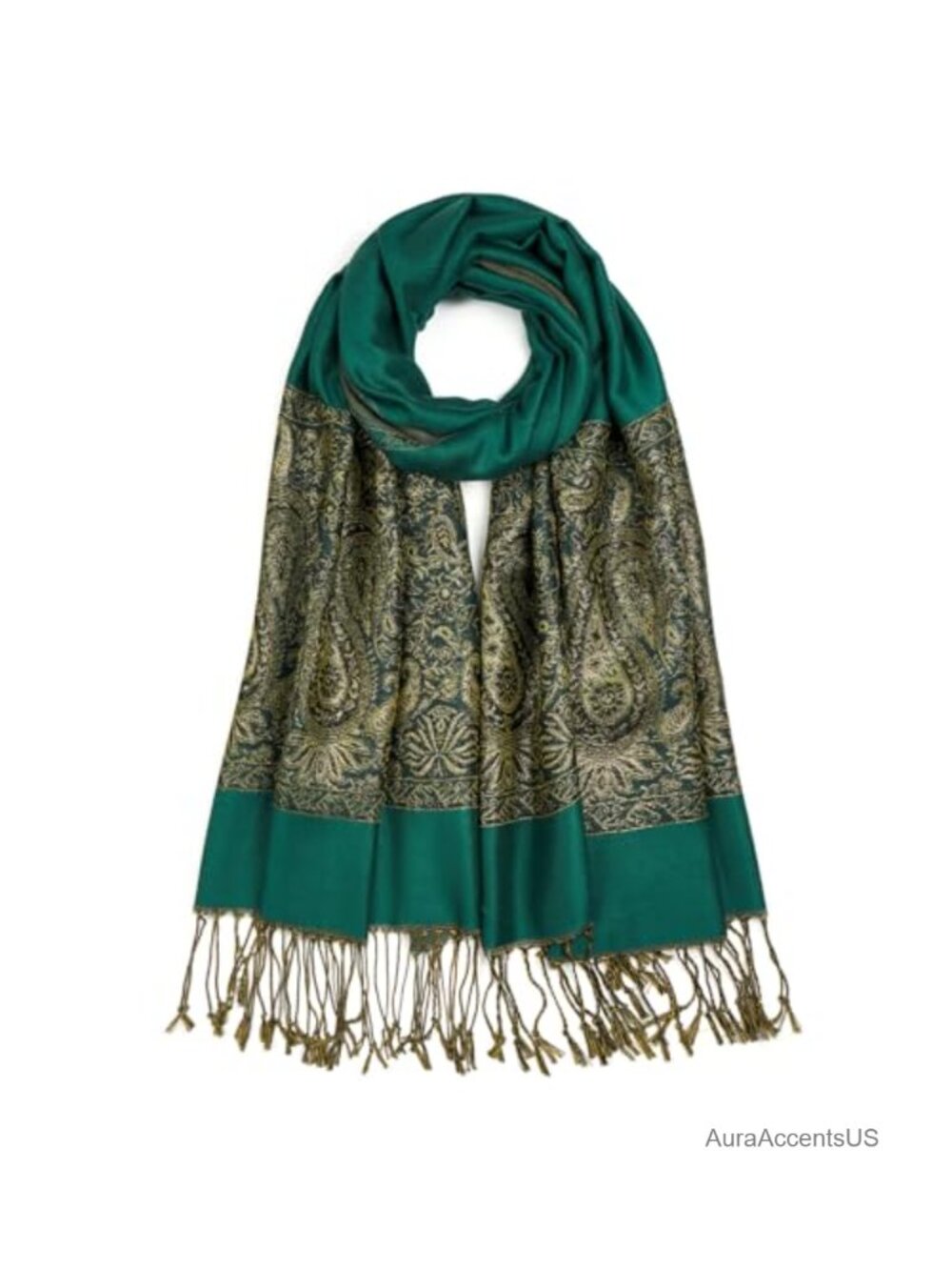 Paisley Pashmina Shawl Wrap Reversible Jacquard Fringe Festival Scarf